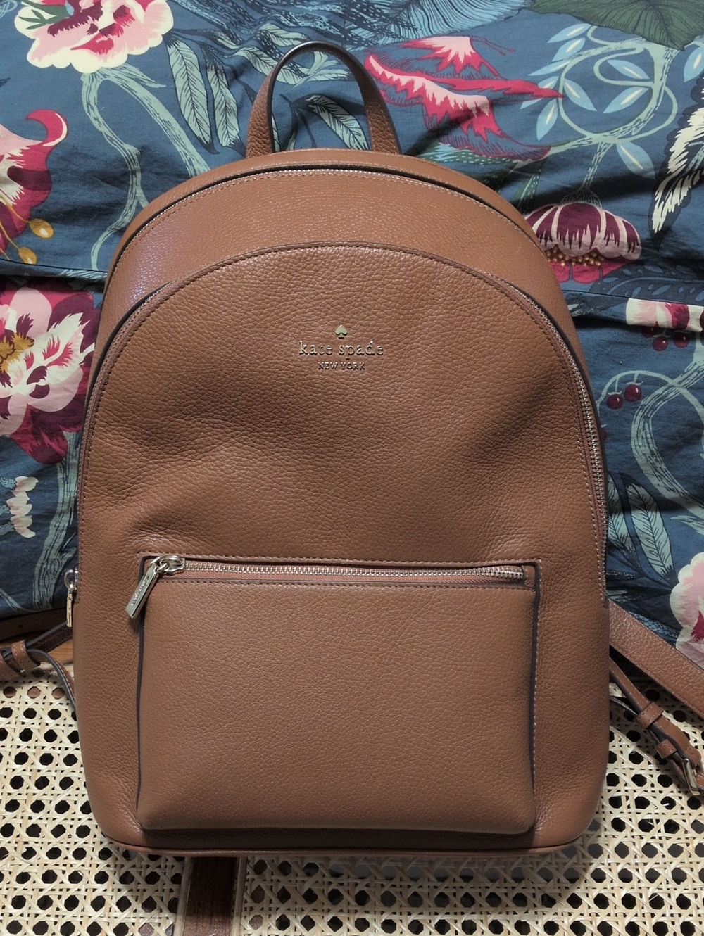 kate spade Leather Pebbled Backpack in Brown